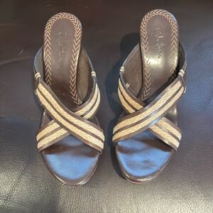 Vintage Cole Haan Wooden Platform Sandals Size- 7.5